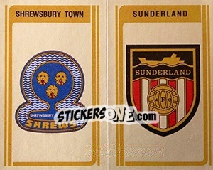 Cromo Shrewsbury Town / Sunderland - Club Badges - UK Football 1979-1980 - Panini