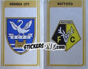 Sticker Swansea City / Watford - Club Badges - UK Football 1979-1980 n. 384 - Panini