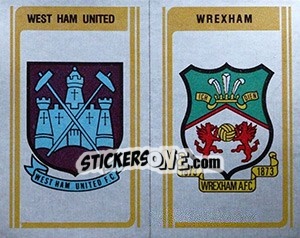 Sticker West Ham United / Wrexham - Club Badges - UK Football 1979-1980 n. 385 - Panini