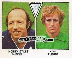 Cromo Nobby Stiles / Roy Tunks - UK Football 1979-1980 - Panini