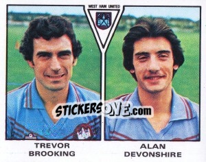 Sticker Trevor Brooking / Alan Devonshire - UK Football 1979-1980 n. 510 - Panini
