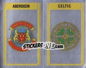 Sticker Aberdeen / Glasgow Celtic - Club Badges - UK Football 1979-1980 n. 518 - Panini