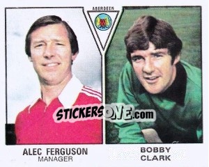 Cromo Alex Ferguson / Bobby Clark - UK Football 1979-1980 - Panini