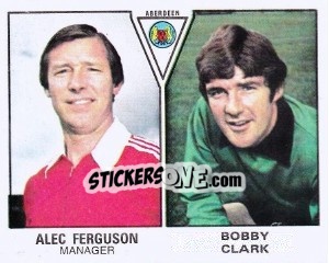 Sticker Alex Ferguson / Bobby Clark - UK Football 1979-1980 n. 523 - Panini
