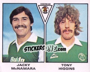 Sticker Jacky McNamara / Tony Higgins - UK Football 1979-1980 n. 550 - Panini