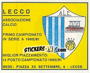Sticker Stemma - Calciatori 1961-1962 n. 108 - Panini