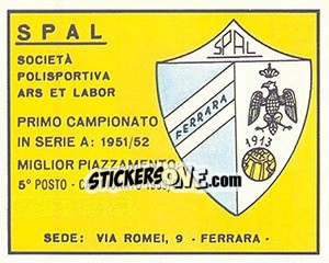 Sticker Stemma - Calciatori 1961-1962 - Panini