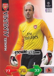 Sticker Manuel Almunia - UEFA Champions League 2009-2010. Super Strikes Update n. 358 - Panini