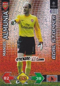Sticker Manuel Almunia - UEFA Champions League 2009-2010. Super Strikes Update n. 375 - Panini