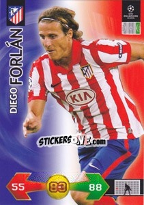 Sticker Diego Forlán - UEFA Champions League 2009-2010. Super Strikes Update n. 389 - Panini