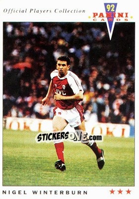 Sticker Nigel Winterburn - UK Players Collection 1991-1992 n. 4 - Panini