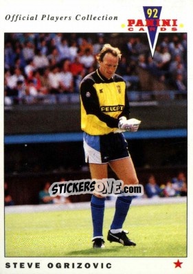 Cromo Steve Ogrizovic - UK Players Collection 1991-1992 n. 42 - Panini