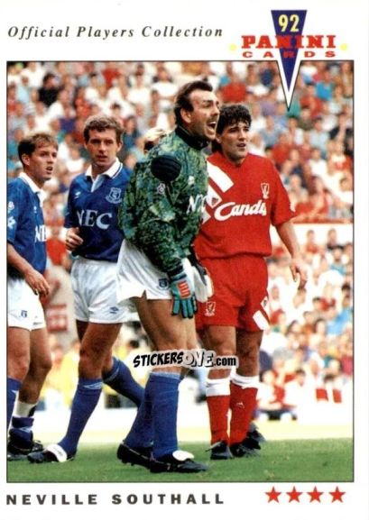 Sticker Neville Southall - UK Players Collection 1991-1992 n. 65 - Panini
