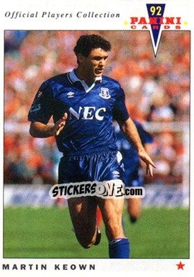 Sticker Martin Keown - UK Players Collection 1991-1992 n. 73 - Panini