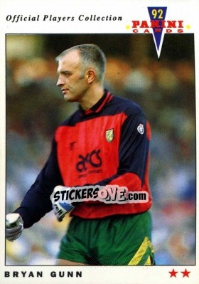 Sticker Bryan Gunn - UK Players Collection 1991-1992 n. 145 - Panini