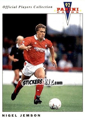 Sticker Nigel Jemson - UK Players Collection 1991-1992 n. 166 - Panini