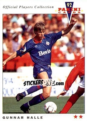 Sticker Gunnar Halle - UK Players Collection 1991-1992 n. 180 - Panini