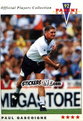 Sticker Paul Gascoigne - UK Players Collection 1991-1992 n. 245 - Panini