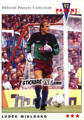 Sticker Ludek Miklosko - UK Players Collection 1991-1992 - Panini