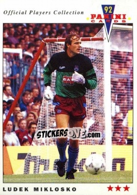 Sticker Ludek Miklosko - UK Players Collection 1991-1992 n. 252 - Panini