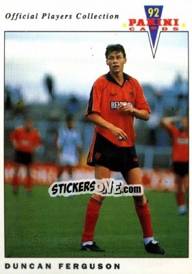 Sticker Duncan Ferguson - UK Players Collection 1991-1992 n. 324 - Panini