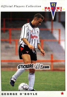 Sticker George O'Boyle - UK Players Collection 1991-1992 n. 334 - Panini