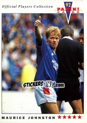 Sticker Maurice Johnstone - UK Players Collection 1991-1992 - Panini