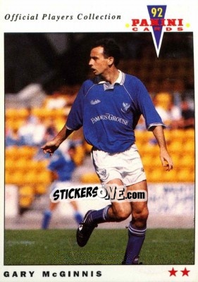 Figurina Gary McGinnis - UK Players Collection 1991-1992 - Panini