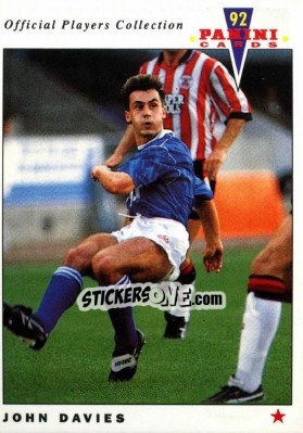 Sticker John Davies - UK Players Collection 1991-1992 - Panini
