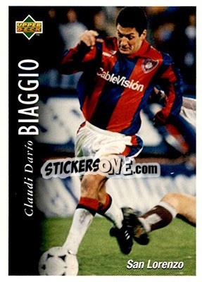 Sticker Claudio Dario Biaggio - Futbol Argentino Apertura 1995 n. 78 - Upper Deck