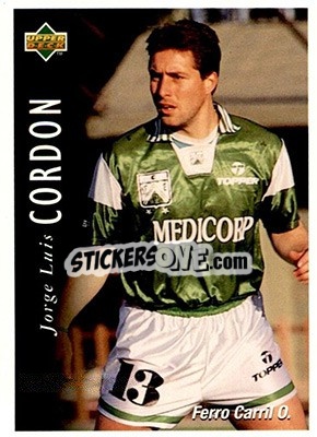 Sticker Jorge Luis Cordon - Futbol Argentino Apertura 1995 n. 118 - Upper Deck