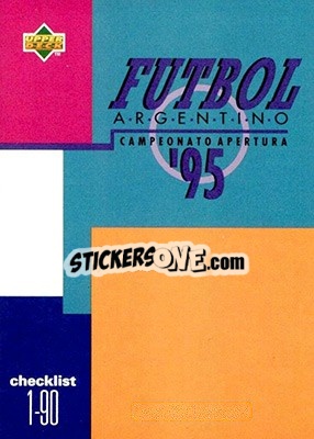Sticker Checklist 1-90 - Futbol Argentino Apertura 1995 n. 179 - Upper Deck