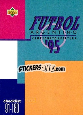 Sticker Checklist 91-180 - Futbol Argentino Apertura 1995 n. 180 - Upper Deck