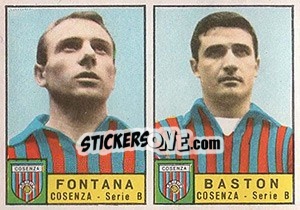 Sticker Fontana / Baston - Calciatori 1963-1964 - Panini