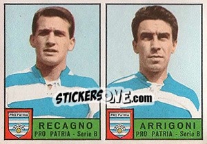 Sticker Recagno / Arrigoni - Calciatori 1963-1964 - Panini
