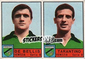 Sticker De Bellis / Tarantino - Calciatori 1963-1964 n. 398 - Panini