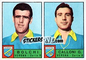 Sticker Bolchi/ Calloni G. - Calciatori 1963-1964 n. 407 - Panini