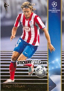 Sticker Diego Forlan - UEFA Champions League 2008-2009. Trading Cards n. 30 - Panini