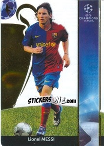 Sticker Lionel Messi - UEFA Champions League 2008-2009. Trading Cards n. 37 - Panini