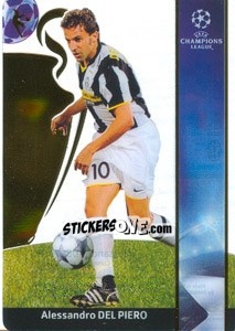 Sticker Alessandro Del Piero - UEFA Champions League 2008-2009. Trading Cards n. 121 - Panini
