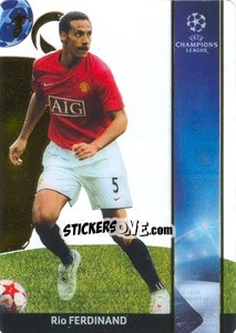 Sticker Rio Ferdinand - UEFA Champions League 2008-2009. Trading Cards n. 132 - Panini