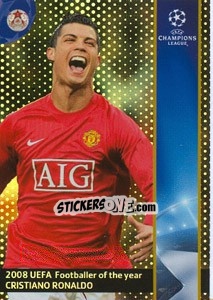 Sticker Cristiano Ronaldo - UEFA Champions League 2008-2009. Trading Cards - Panini