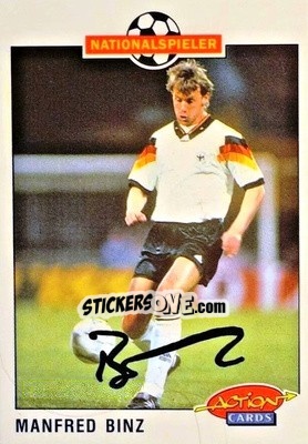 Sticker Manfred Binz - Bundesliga Fussball 1992-1993 Action Cards - Panini