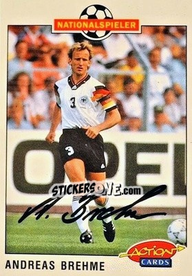 Sticker Andreas Brehme - Bundesliga Fussball 1992-1993 Action Cards n. 3 - Panini