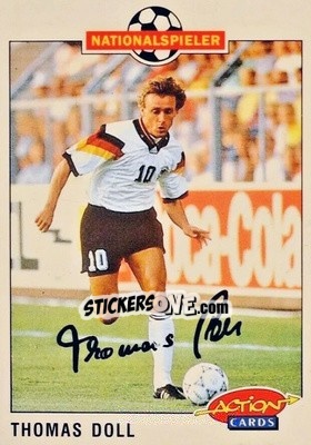 Figurina Thomas Doll - Bundesliga Fussball 1992-1993 Action Cards n. 5 - Panini