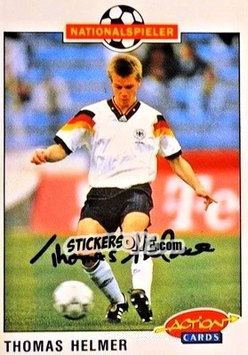Sticker Thomas Helmer - Bundesliga Fussball 1992-1993 Action Cards n. 8 - Panini