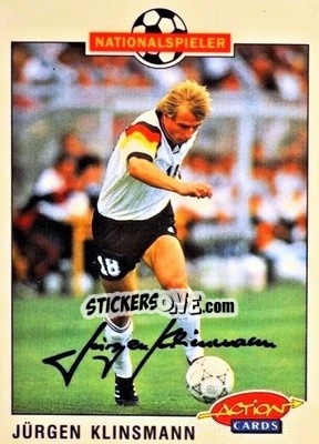 Sticker Jürgen Klinsmann - Bundesliga Fussball 1992-1993 Action Cards n. 10 - Panini