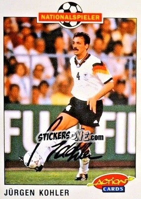 Cromo Jürgen Kohler - Bundesliga Fussball 1992-1993 Action Cards n. 12 - Panini