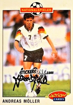 Sticker Andreas Moller - Bundesliga Fussball 1992-1993 Action Cards - Panini