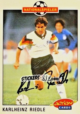 Sticker Karlheinz Riedle - Bundesliga Fussball 1992-1993 Action Cards n. 17 - Panini